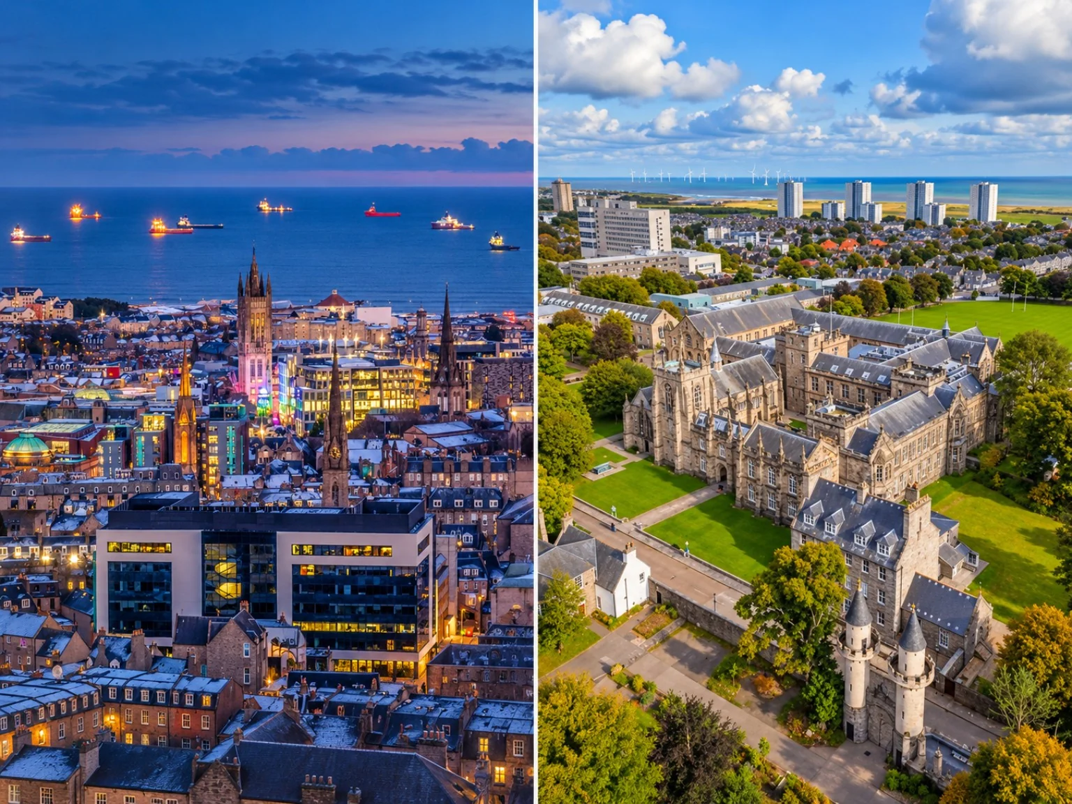 Aberdeen skyline and Old Aberdeen